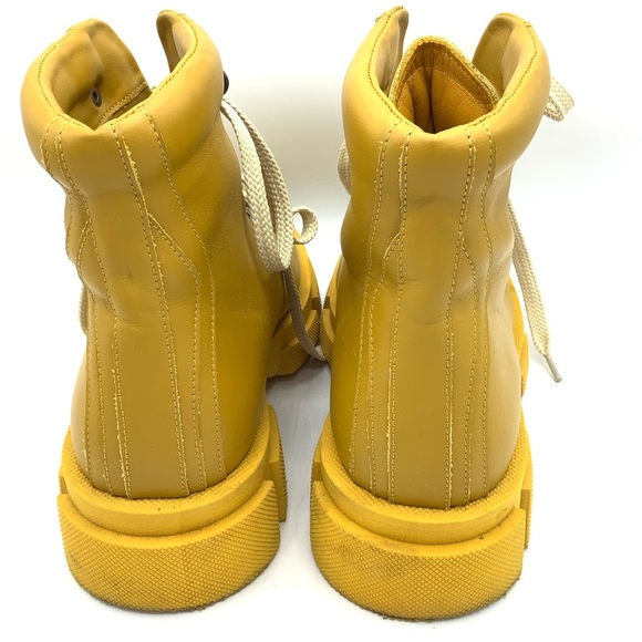 NY 77 DESIGN Maze Yellow Leather Lace Up Boot - Picture 6 of 11